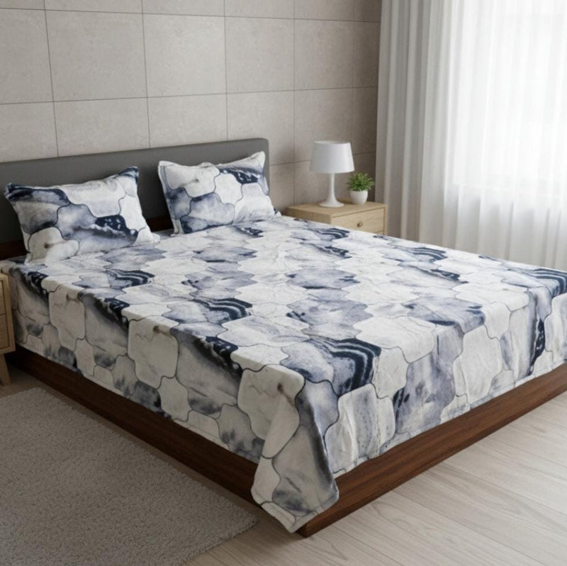 Marble Print Warm Bedsheet