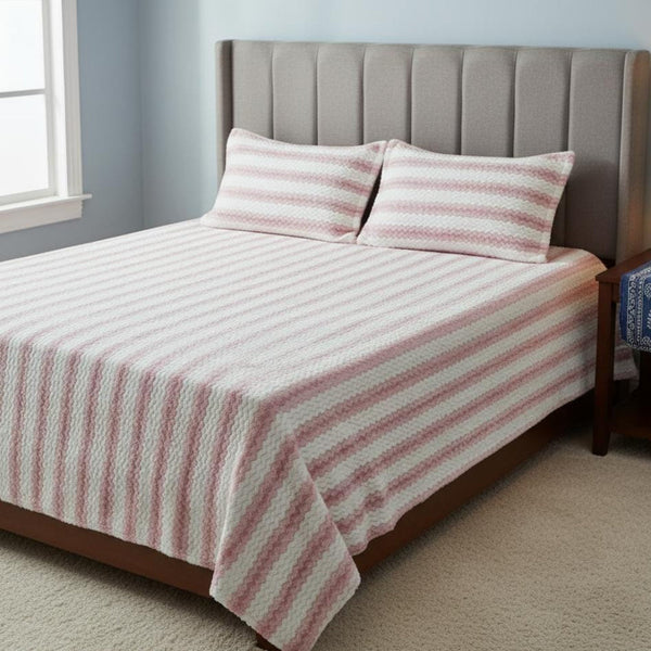 Pink Striped Pattern Warm Bedsheet