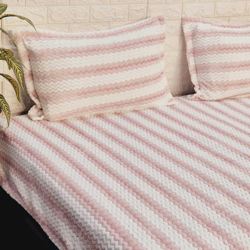Pink Striped Pattern Warm Bedsheet