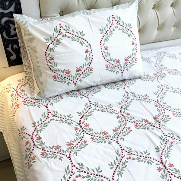 Elegant Florals - Jaipuri Block Print Sheet Set