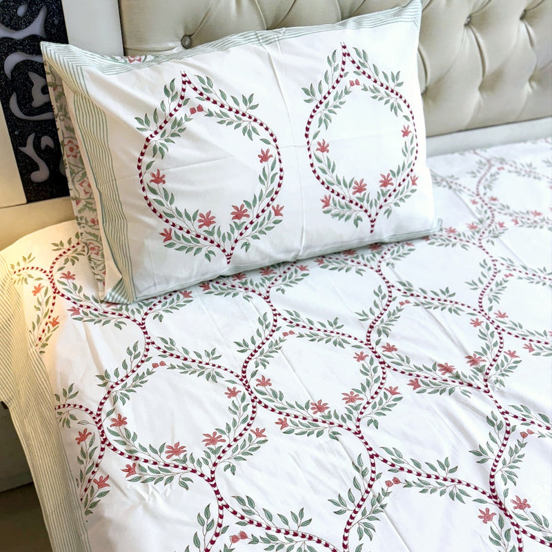 Elegant Florals - Jaipuri Block Print Sheet Set