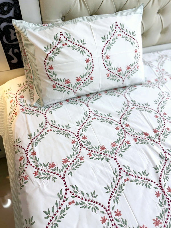 Elegant Florals - Jaipuri Block Print Sheet Set
