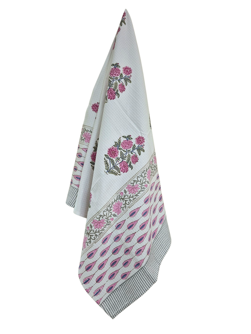Pink Love Hand Blocked Towel Set