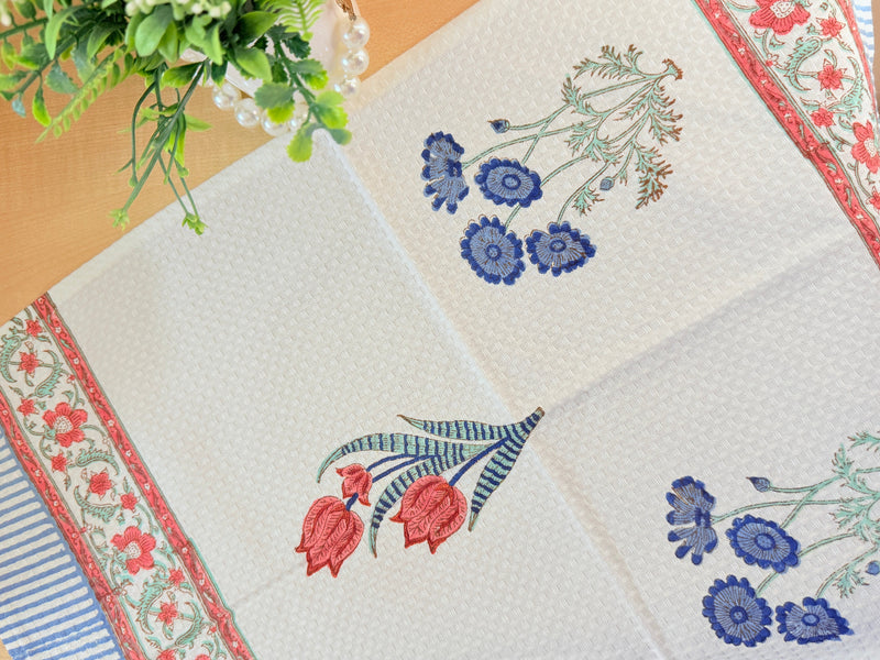 Floral Spread Hand Blocked Hand Towel