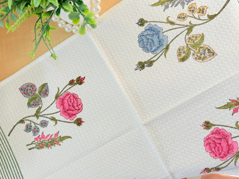 Rose Charm Hand Blocked Hand Towel