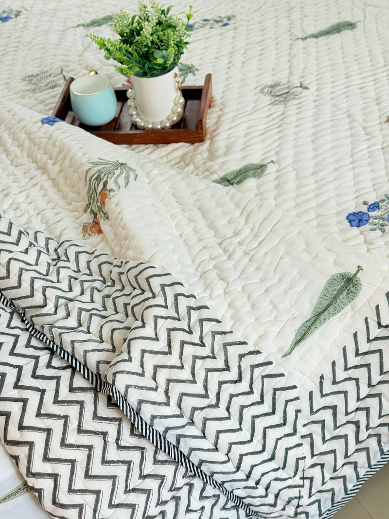 Bageecha Bliss Double Hand Blocked Quilt