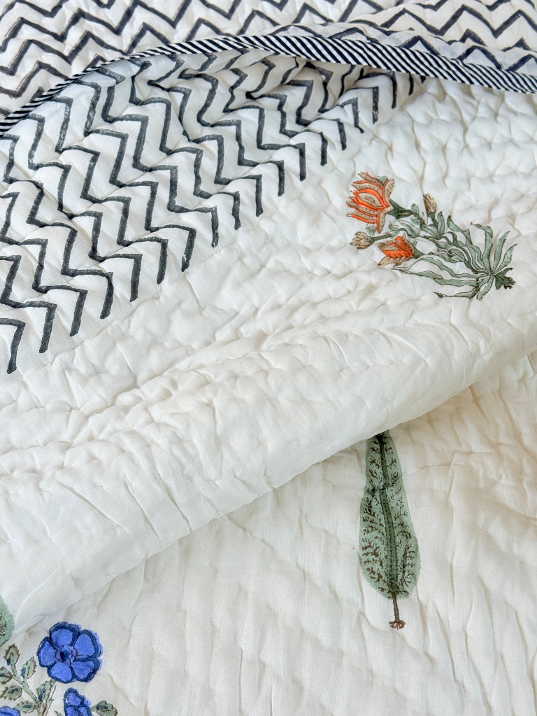 Bageecha Bliss Double Hand Blocked Quilt