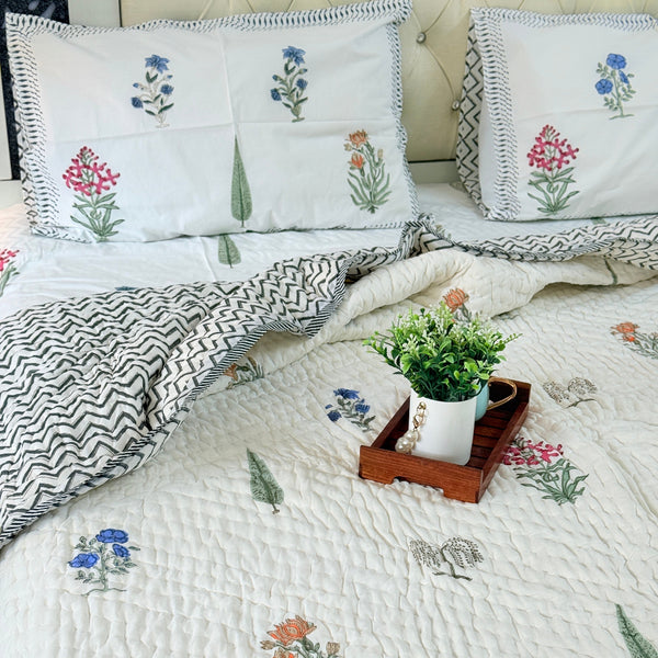 Bageecha Bliss Double Hand Blocked Quilt