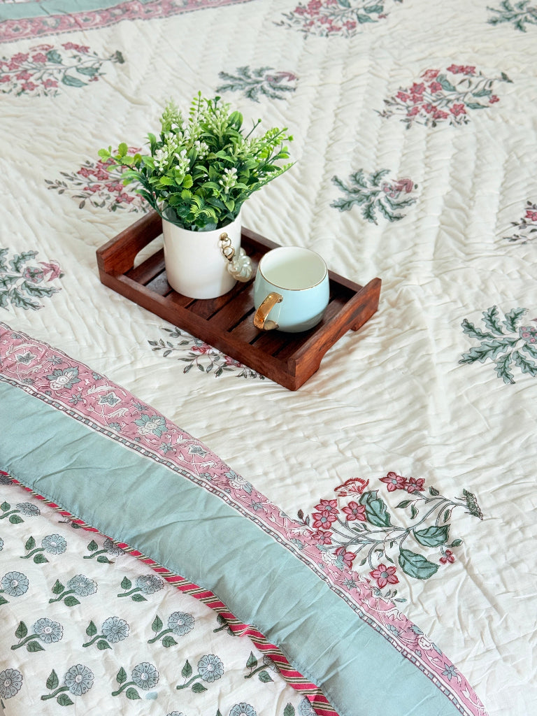 Floral Ensemble Single Hand Blocked Quilt