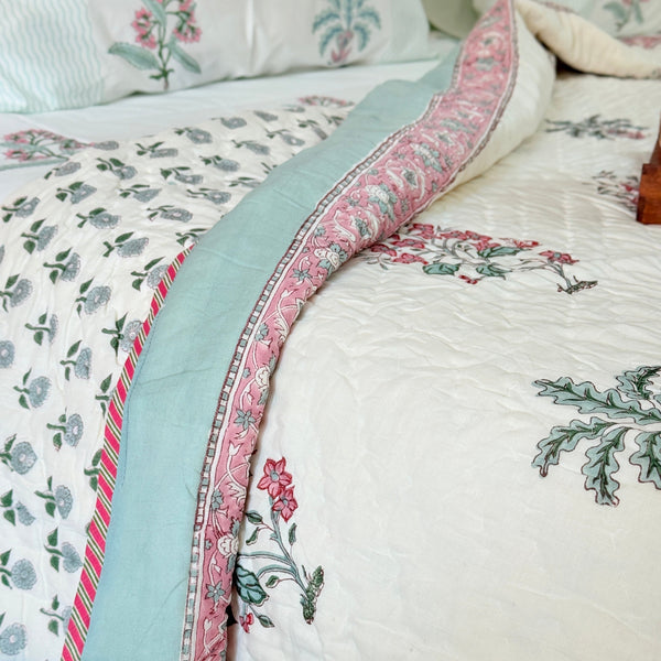 Floral Ensemble Single Hand Blocked Quilt