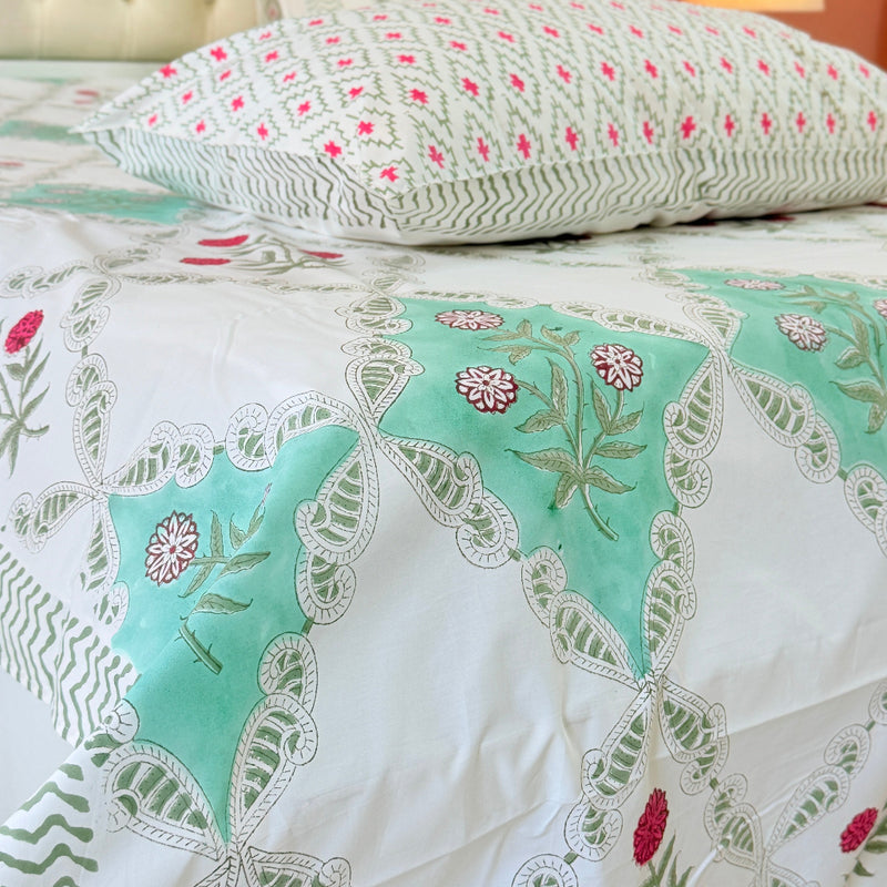 Enchanting Flowers Hand Blocked Sheet