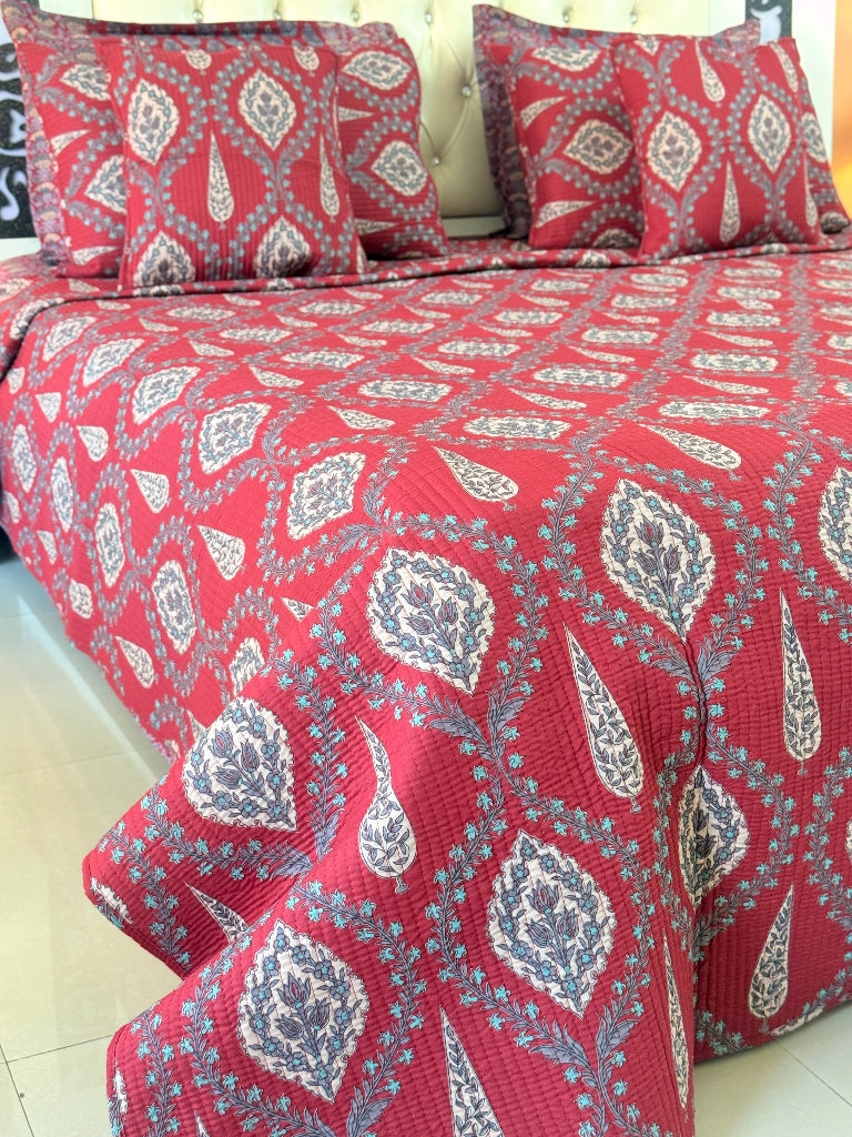 The Fascinating - Ajrakh Quilted Bedcover