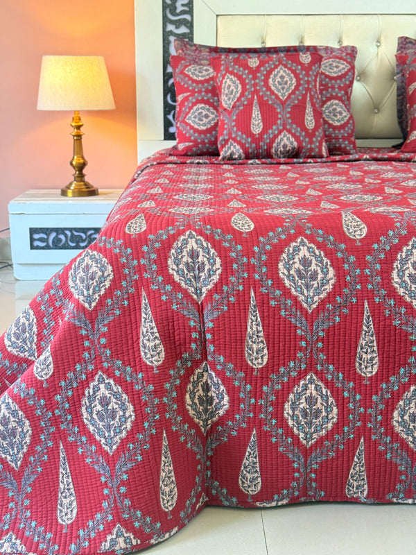 The Fascinating - Ajrakh Quilted Bedcover