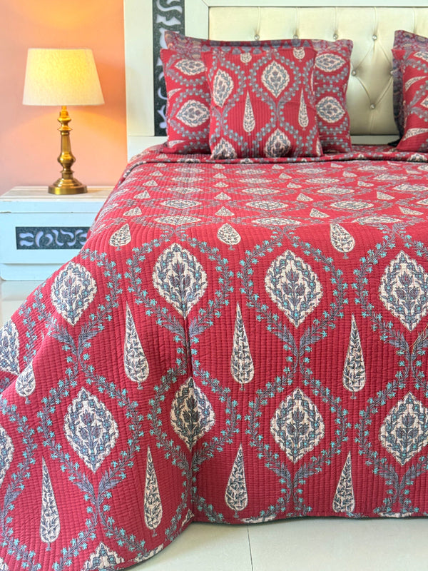 The Fascinating - Ajrakh Quilted Bedcover