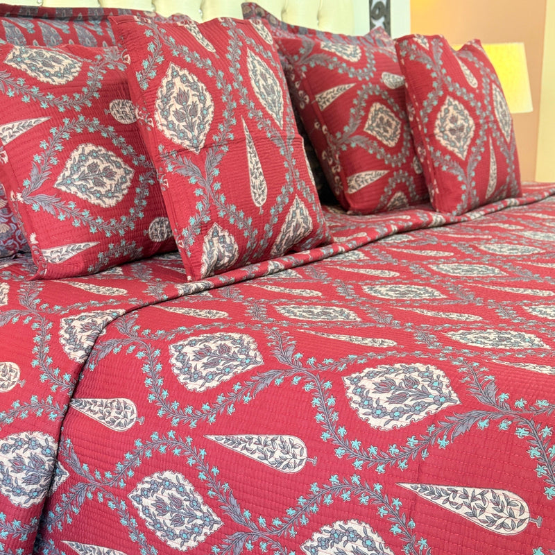 The Fascinating - Ajrakh Quilted Bedcover
