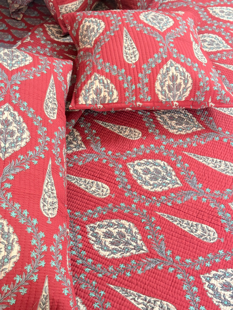 The Fascinating - Ajrakh Quilted Bedcover