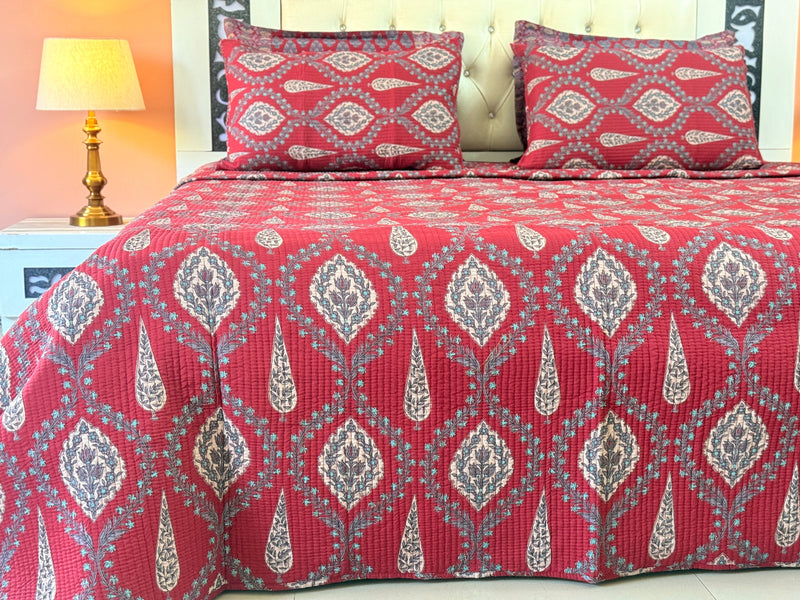 The Fascinating - Ajrakh Quilted Bedcover