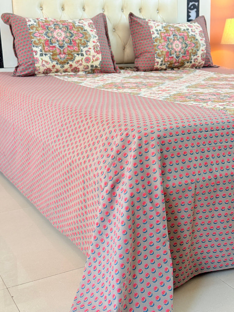 Flora Dreamz Ajrakh Print Bedsheet