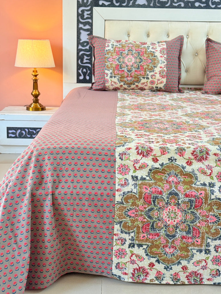 Flora Dreamz Ajrakh Print Bedsheet