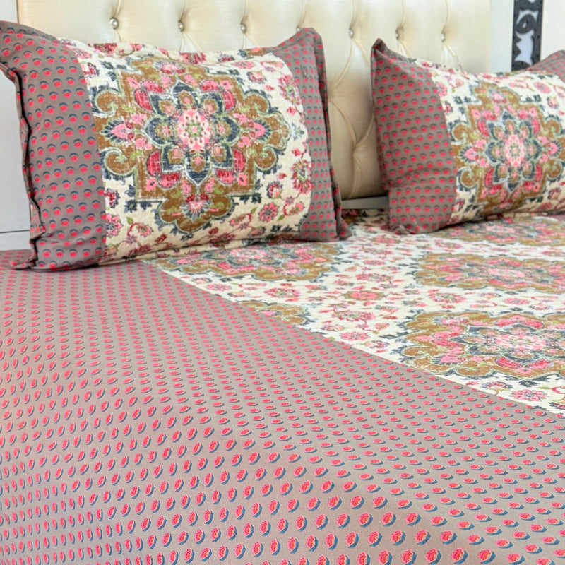 Flora Dreamz Ajrakh Print Bedsheet