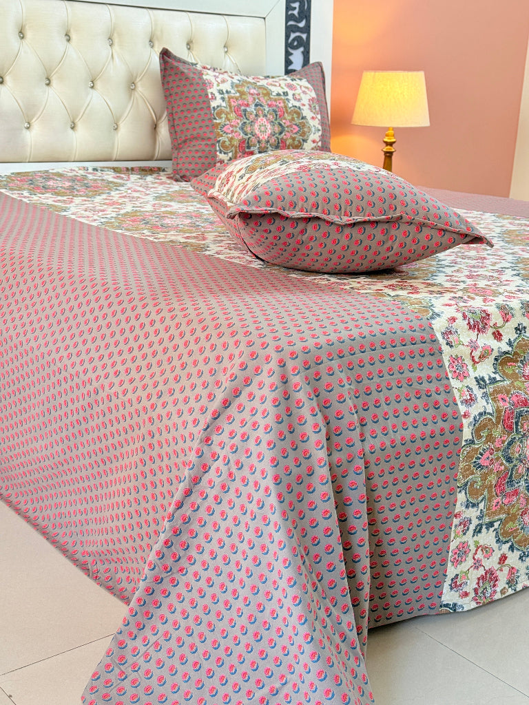 Flora Dreamz Ajrakh Print Bedsheet