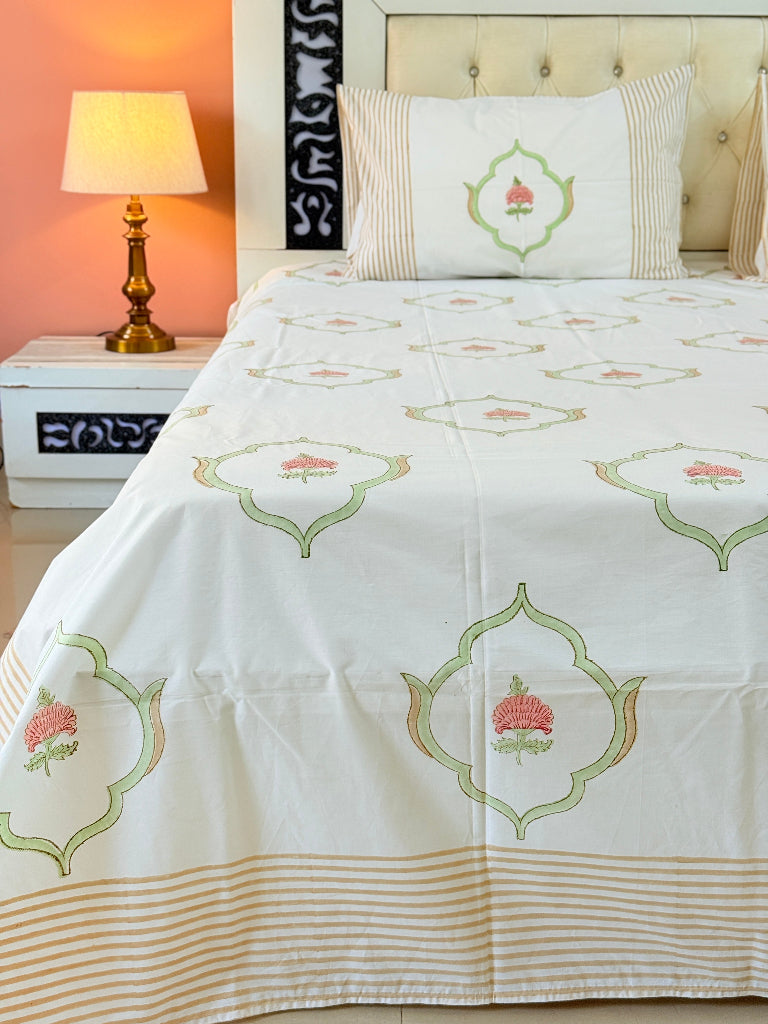 Mughal Art Blockprint Bedsheet
