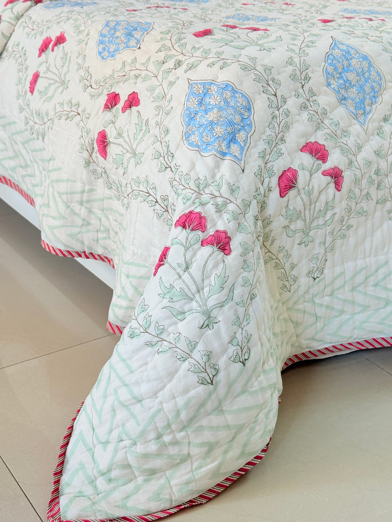 Bagh-e-Bliss Double Hand Blocked Quilt