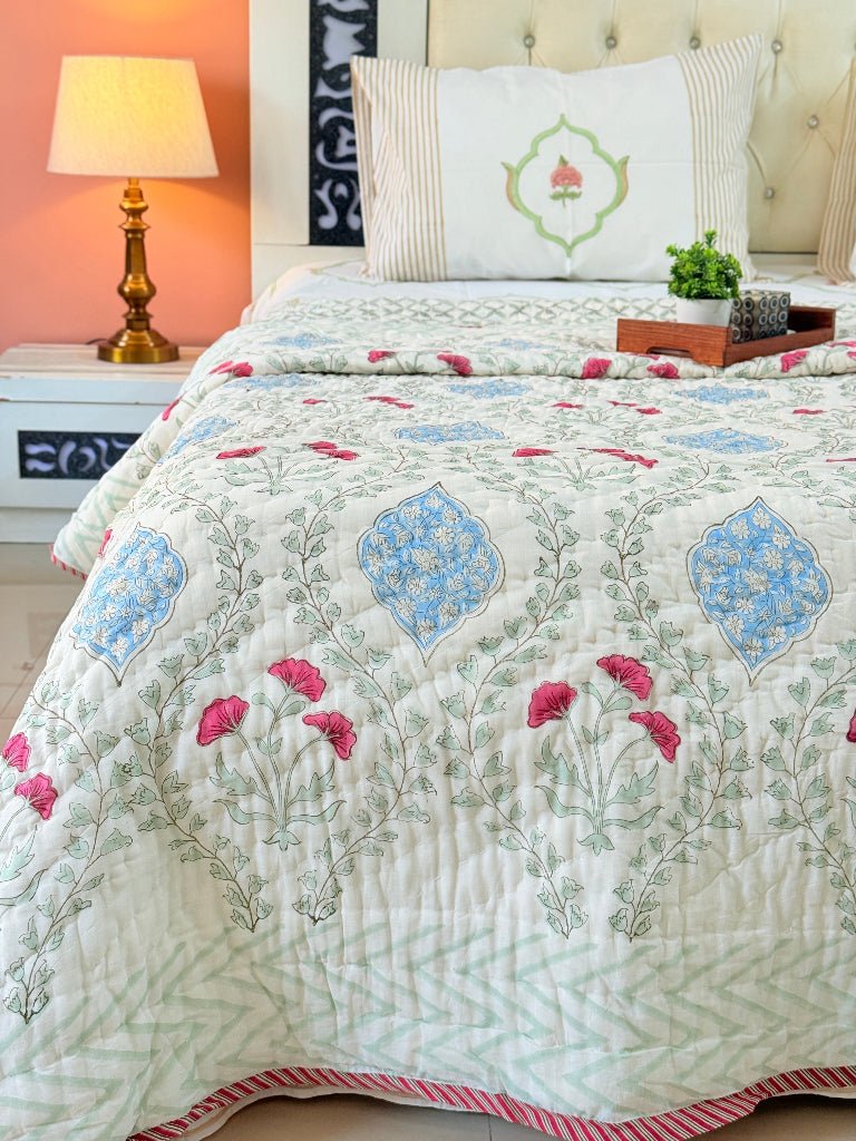 Bagh-e-Bliss Double Hand Blocked Quilt