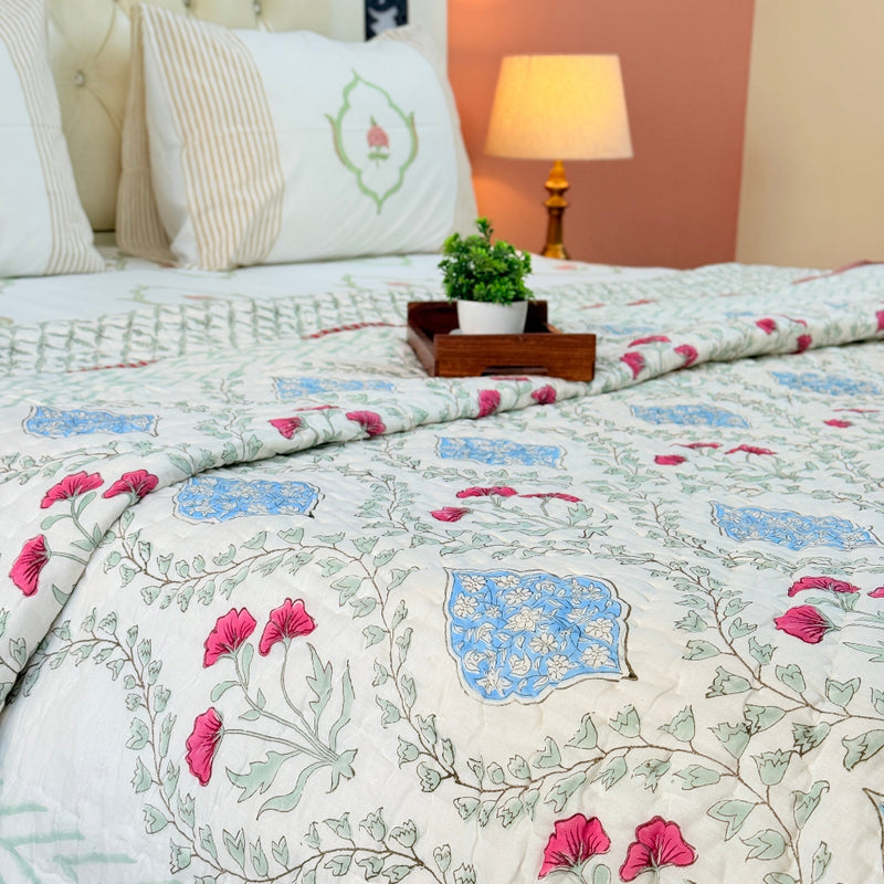 Bagh-e-Bliss Double Hand Blocked Quilt