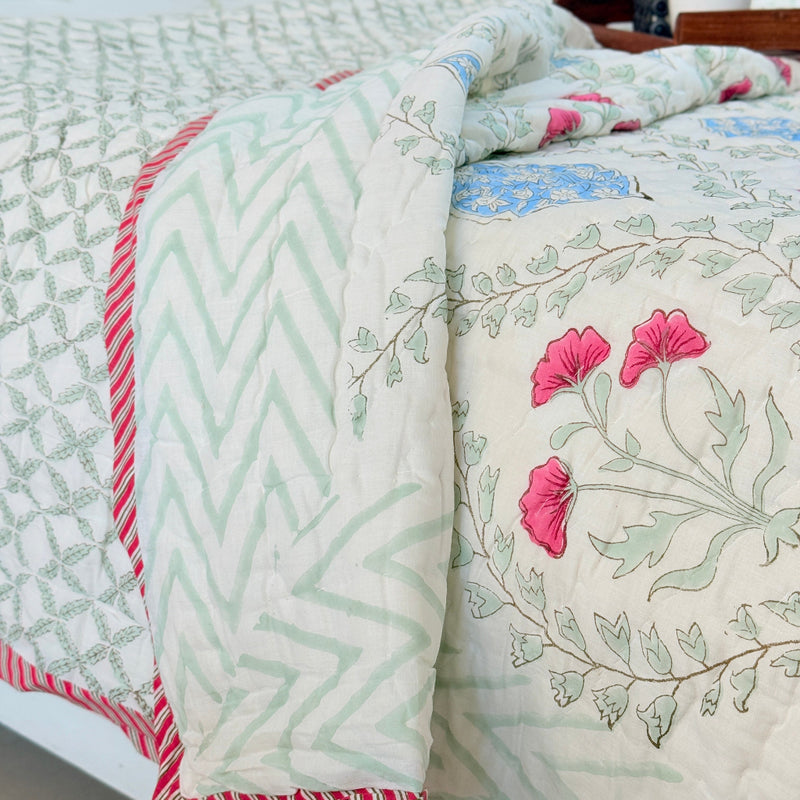 Bagh-e-Bliss Double Hand Blocked Quilt