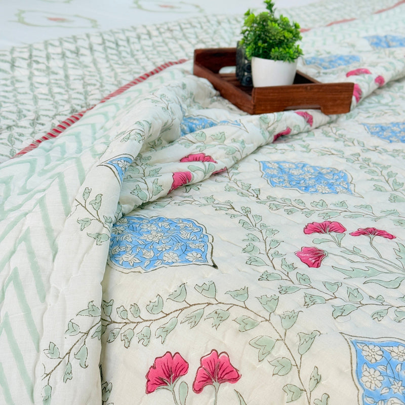 Bagh-e-Bliss Double Hand Blocked Quilt