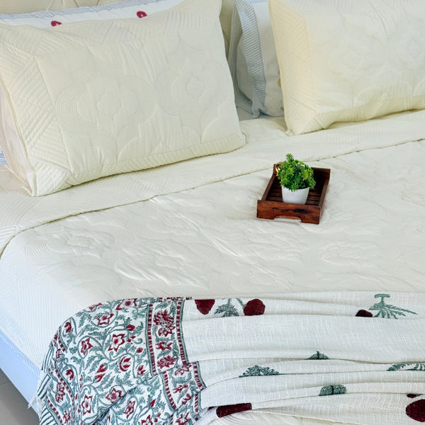 Whites of Italy - Hand Blocked Quilted Bedcover