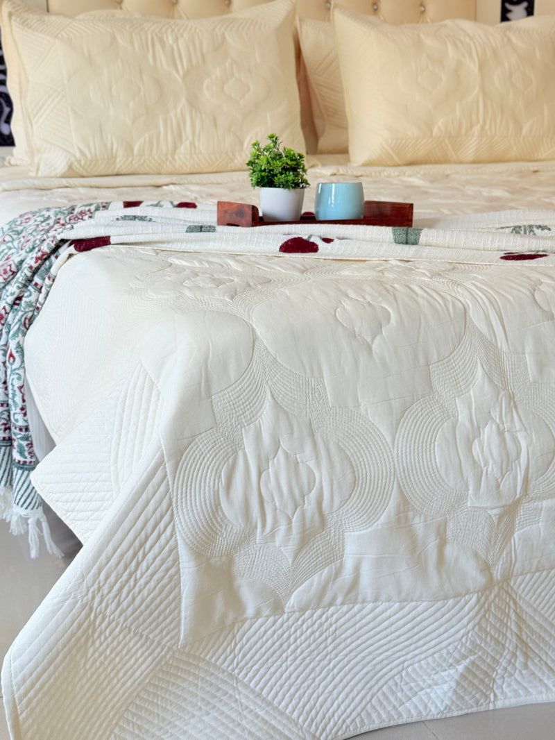 Whites of Italy - Embroidered Quilted Bedcover