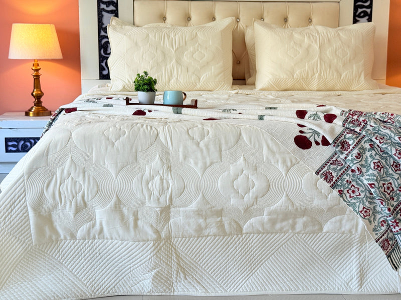 Whites of Italy - Embroidered Quilted Bedcover