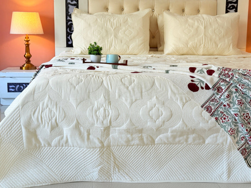 Whites of Italy - Hand Blocked Quilted Bedcover