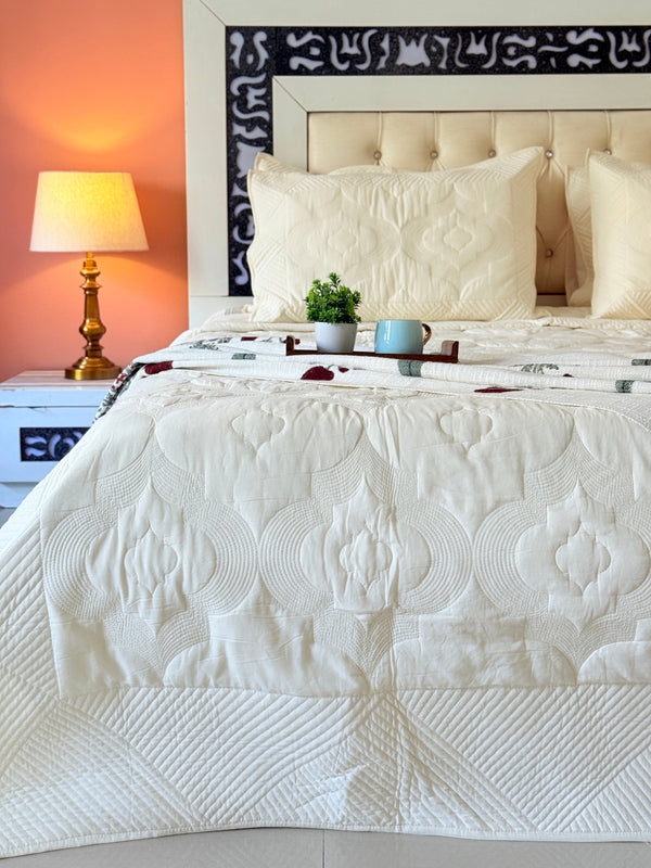 Whites of Italy - Embroidered Quilted Bedcover