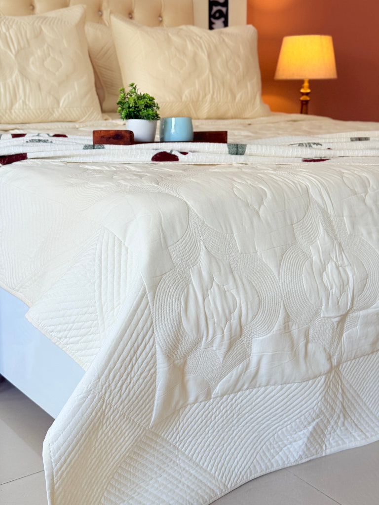 Whites of Italy - Hand Blocked Quilted Bedcover