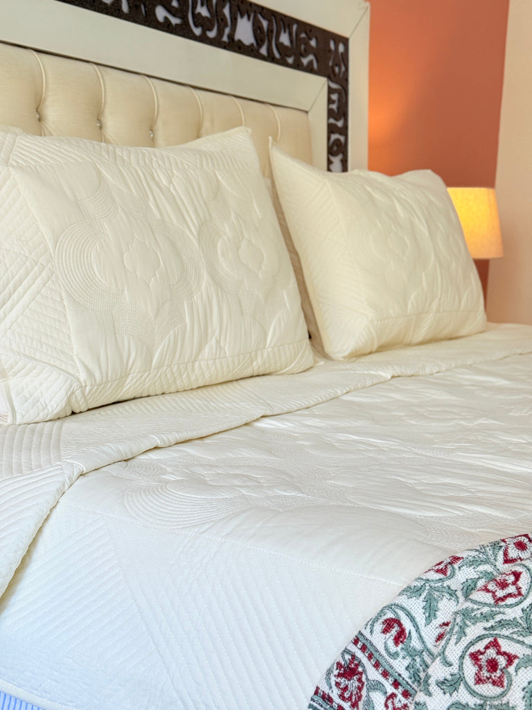 Whites of Italy - Embroidered Quilted Bedcover