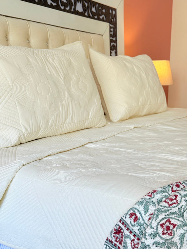 Whites of Italy - Hand Blocked Quilted Bedcover