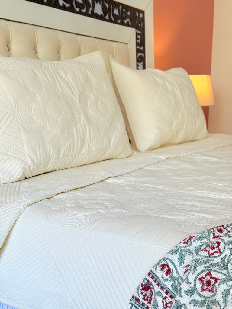 Whites of Italy - Hand Blocked Quilted Bedcover
