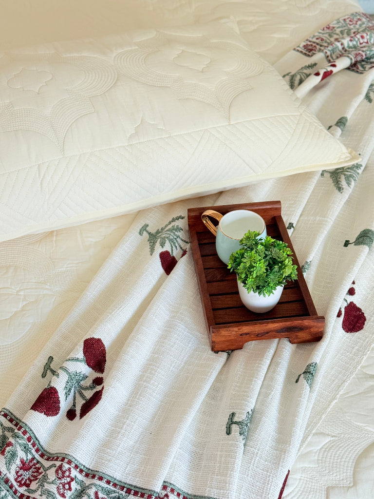 Whites of Italy - Hand Blocked Quilted Bedcover