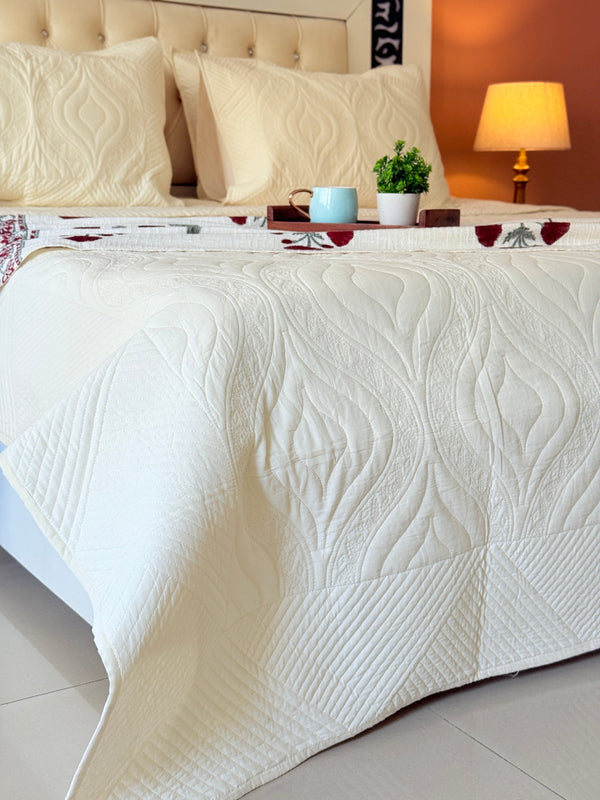 Whispering Luxury Hand Blocked Quilted Bedcover