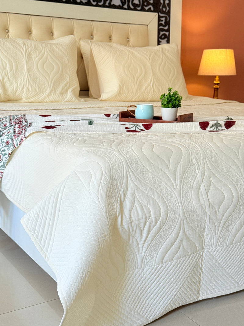 Whispering Luxury Hand Blocked Quilted Bedcover