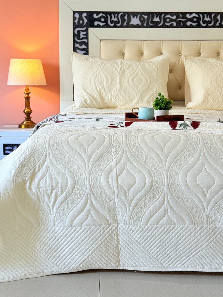 Whispering Luxury Hand Blocked Quilted Bedcover