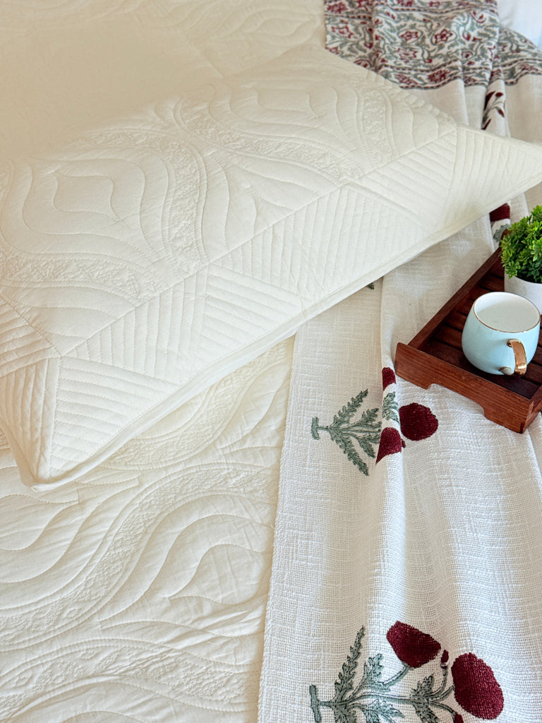 Whispering Luxury Hand Blocked Quilted Bedcover