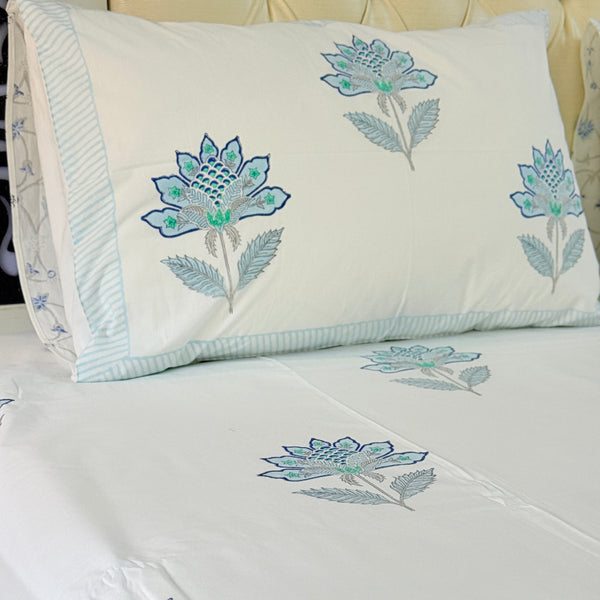 Blue's Calm Hand Blocked Sheet