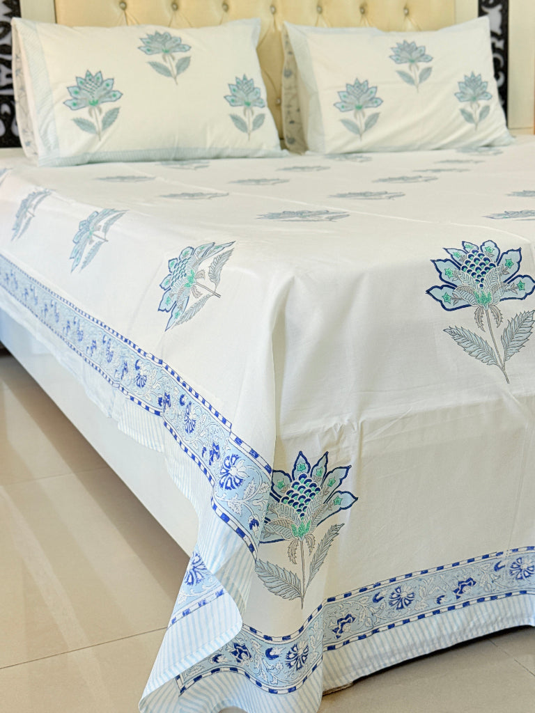 Blue's Calm Hand Blocked Sheet