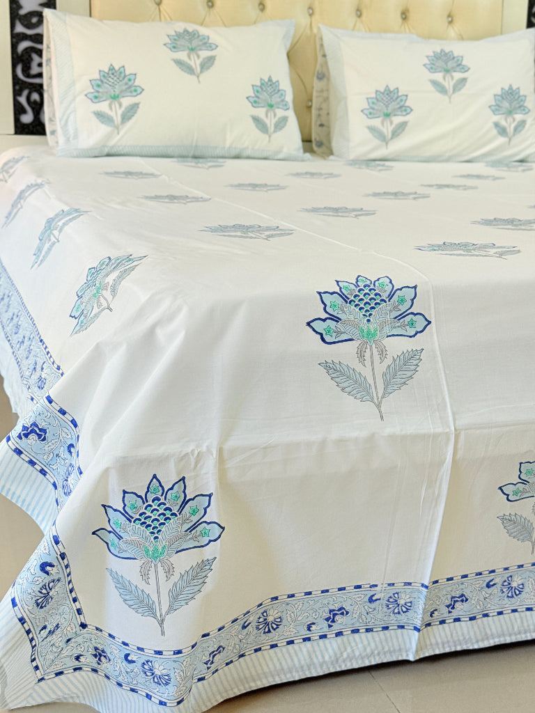 Blue's Calm Hand Blocked Sheet