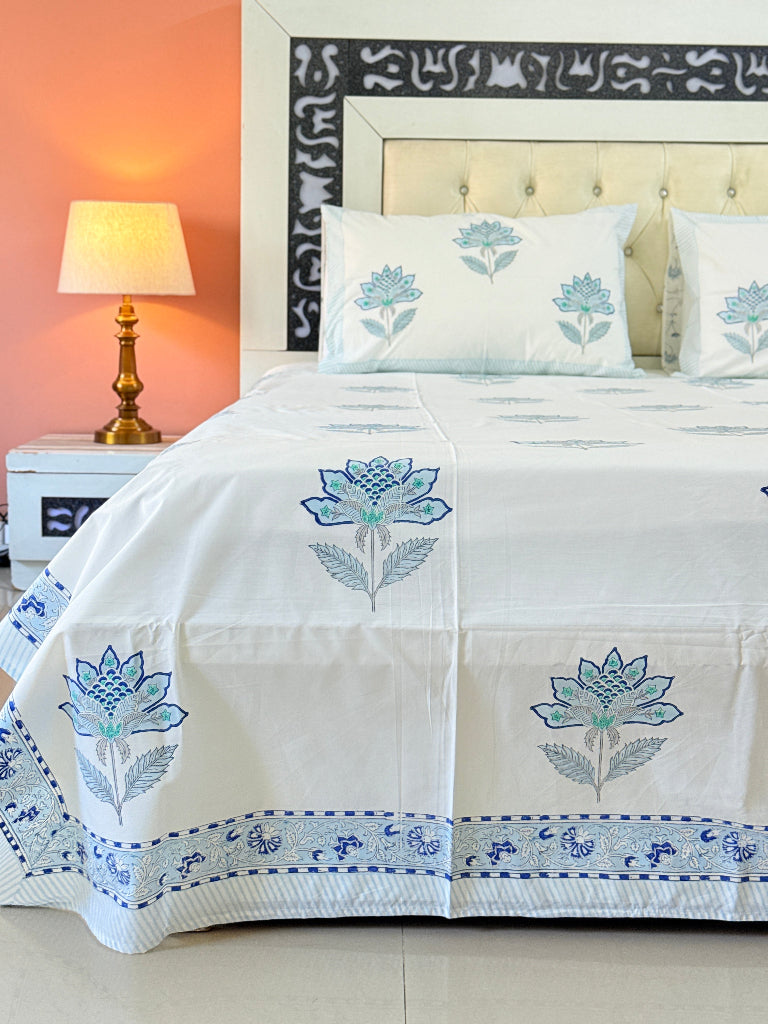 Blue's Calm Hand Blocked Sheet