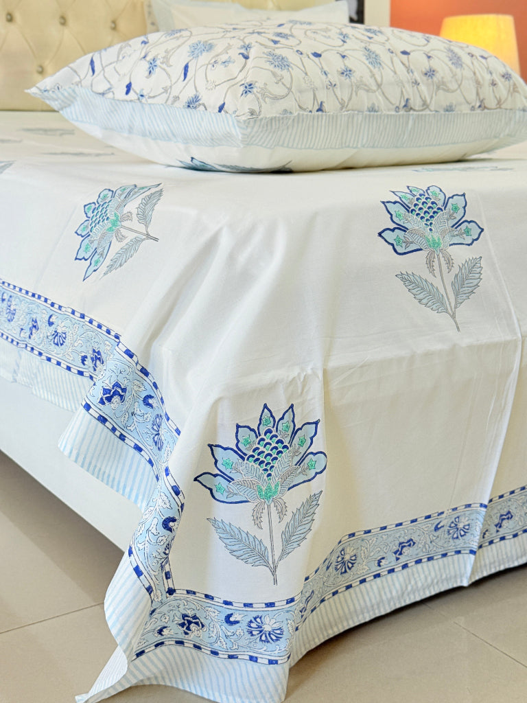 Blue's Calm Hand Blocked Sheet